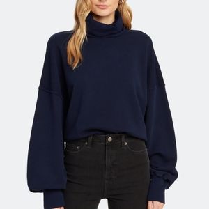 Agolde Balloon Sleeve Turtleneck Sweatshirt NavyXS